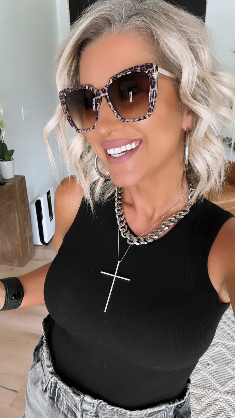 DIFF Becky II Designer Oversized Cat Eye Sunglasses for Women | Leopard Tortoise + Brown Gradient | 100% UV Protection - Image 4